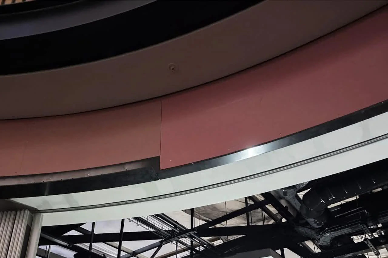 Interior commercial space showing ductwork and ceiling structure sprayed by Vanda Coatings