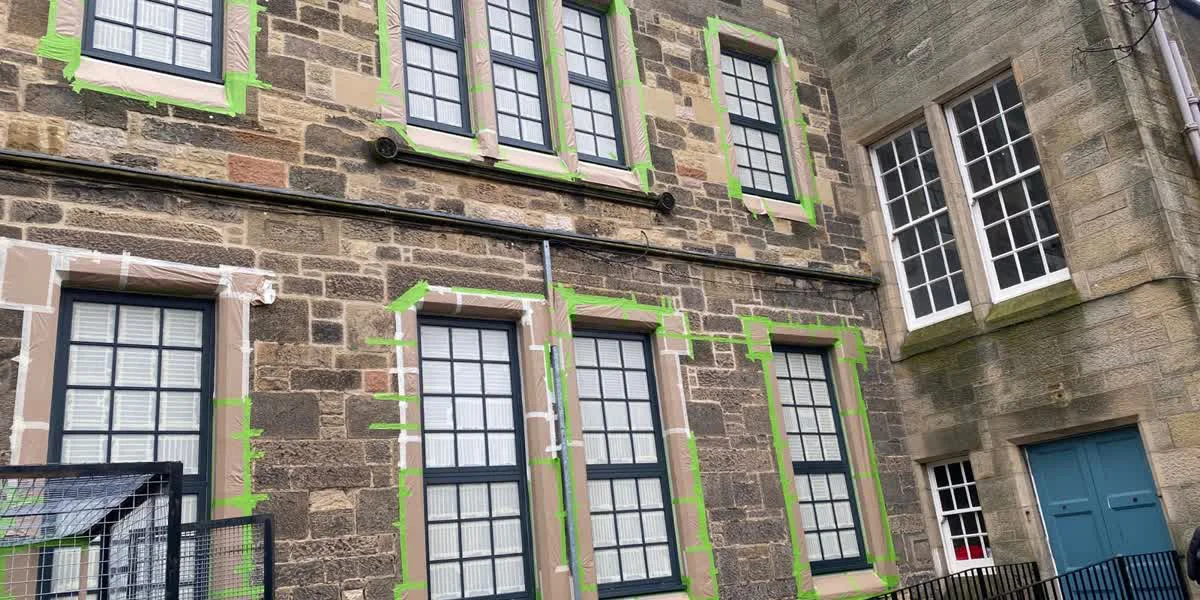 Completed shop front recoating at Loretta Edinburgh by Vanda Coatings