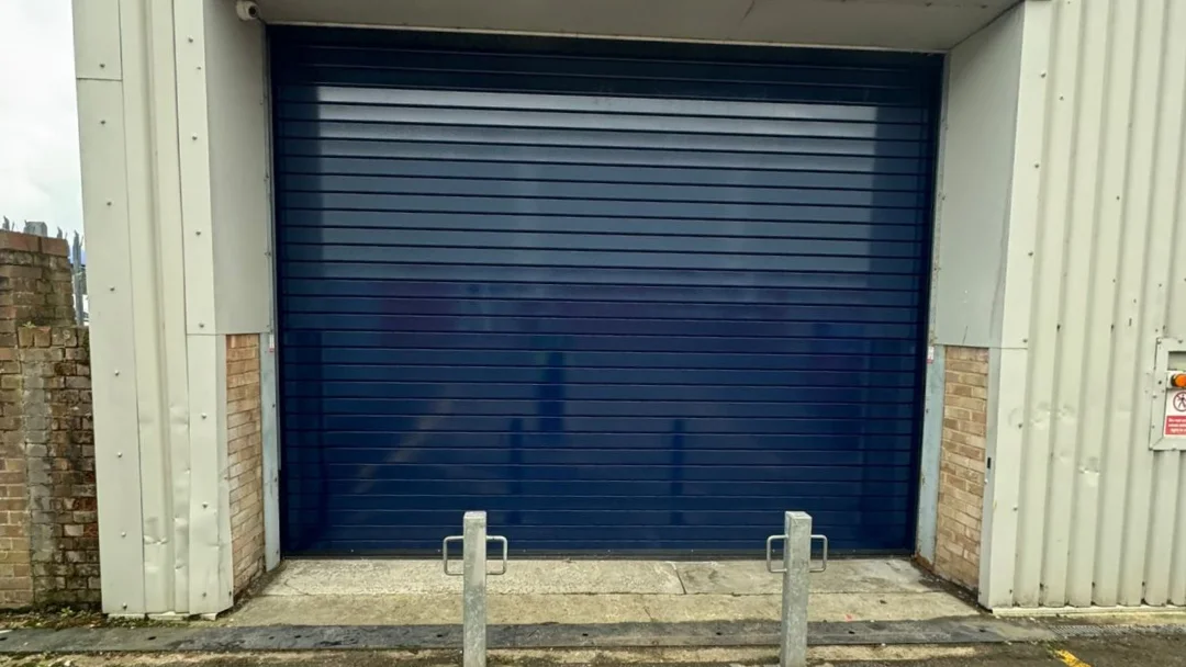 Roller shutter doors after professional recoating by Vanda Coatings